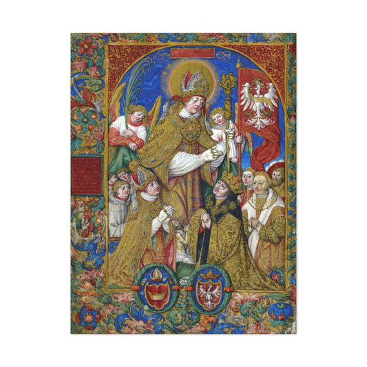 Saint Stanislaus of Szczepanów Canvas Print, Catholic Wallart Confirmation Gift, Religious Art for Prayer Altar
