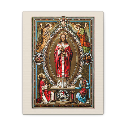 Jesus the High Priest Catholic Canvas, Relgious Home Decor Catholic Gift, Eucharistic Art, Traditional Catholic