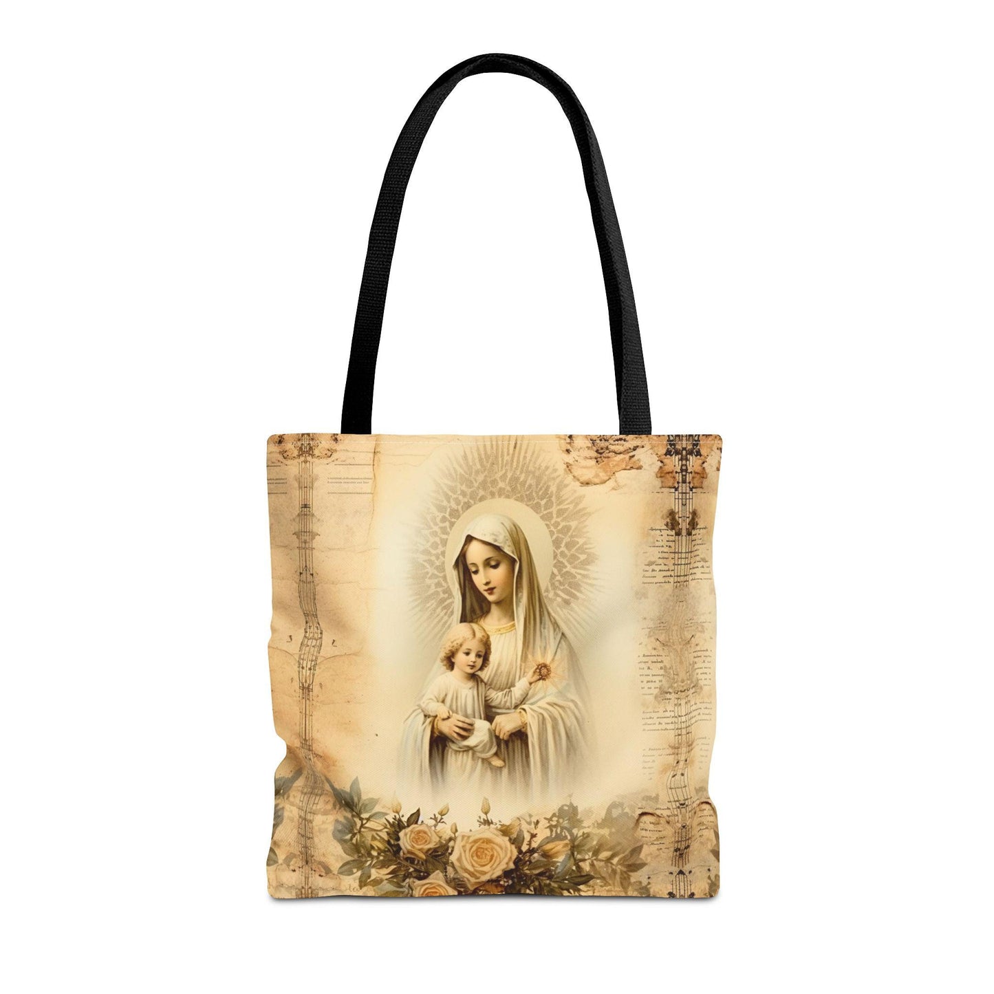 Virgin Mary Tote Bag, Catholic Gift for Women, Religious Shoulder Bag, Our Lady Canvas Tote, Christian Faith Gift, Church Bag for Her