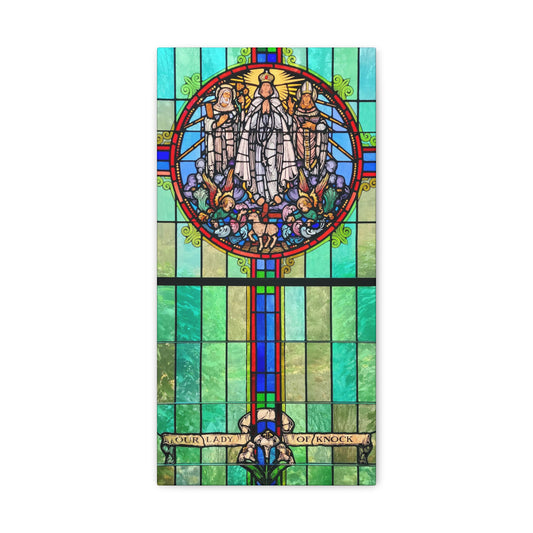 Our Lady of Knock Stained Glass Canvas Print For Home Decor, Prayer Altar