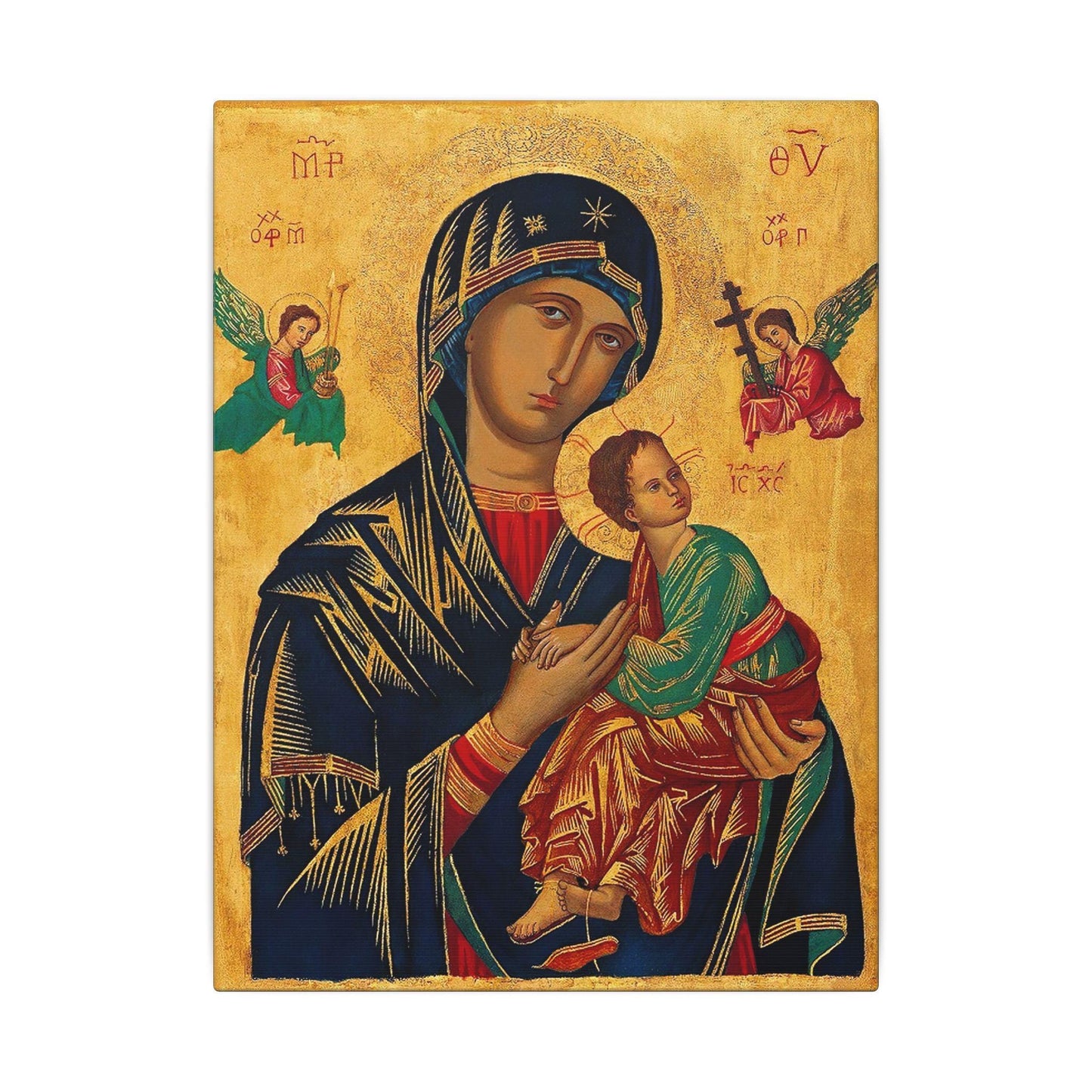 Our Lady of Perpetual Help Canvas Stretched Matte Religious Wall Art | Catholic Christmas