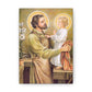 Saint Joseph the Worker Confirmation Gift Canvas, Catholic Wallart home decor, Wall Art gift home prayer altar, Child Jesus Foster Father