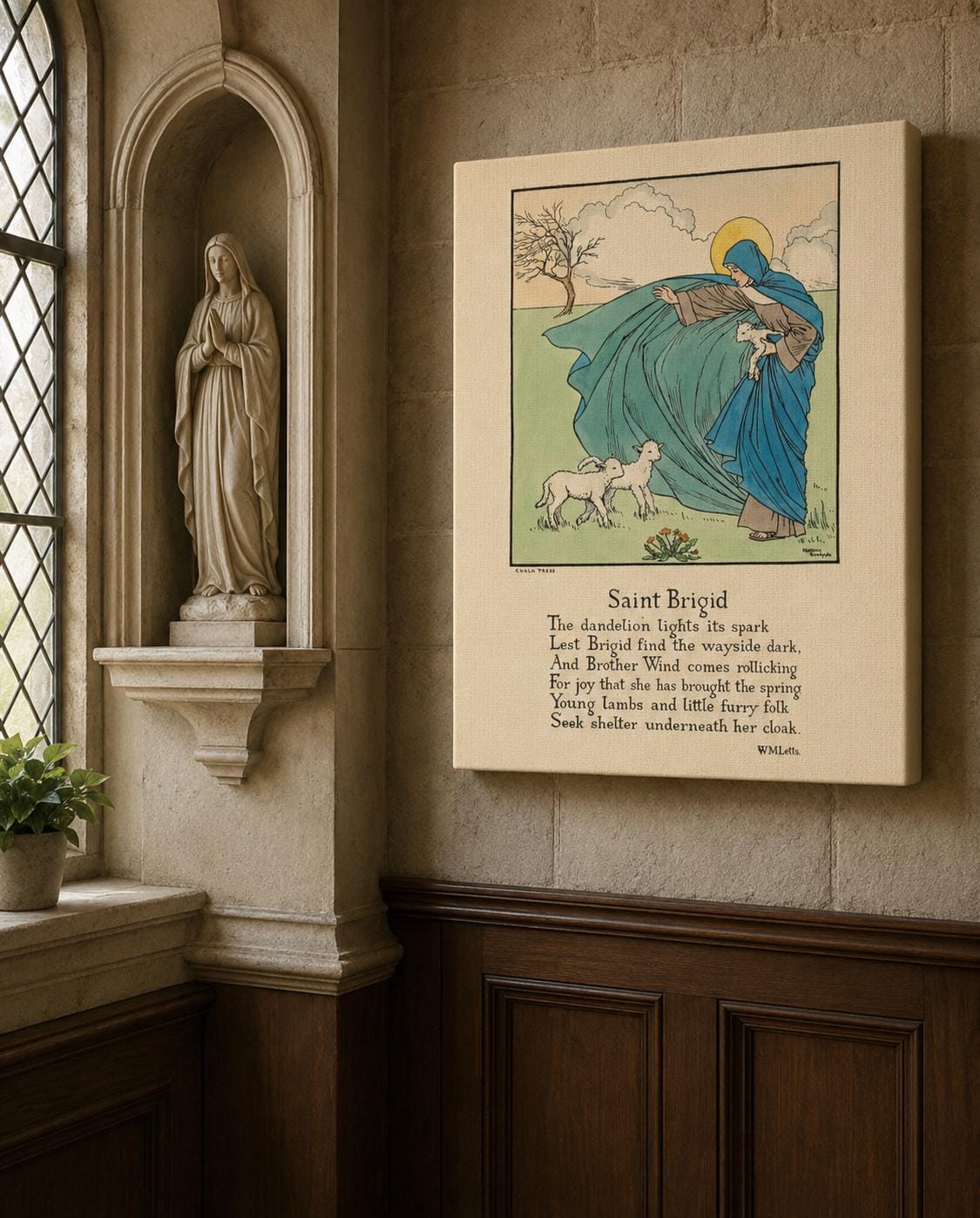 Saint Brigid Catholic Wall Art, Confirmation Gift