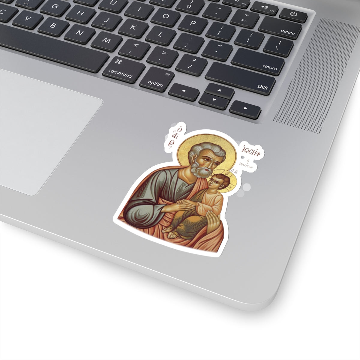 Catholic Sticker, St Joseph and Child Jesus Icon, Confirmation Gift, Sticker for water bottle