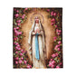 Immaculate Conception Floral Plush Blanket