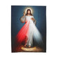 Divine Mercy Fuzzy Blanket, Catholic Plush Throw