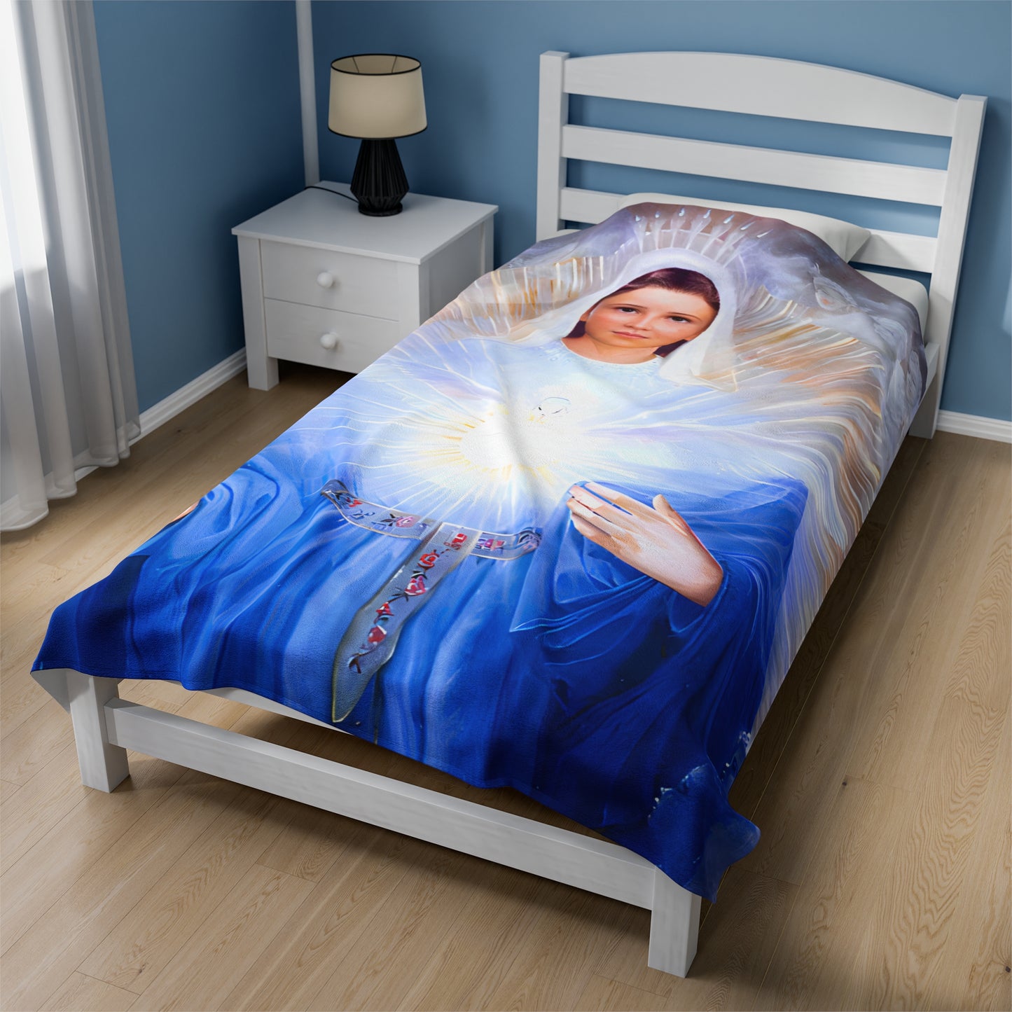 Mary Mother of the Eucharist Catholic Plush Blanket