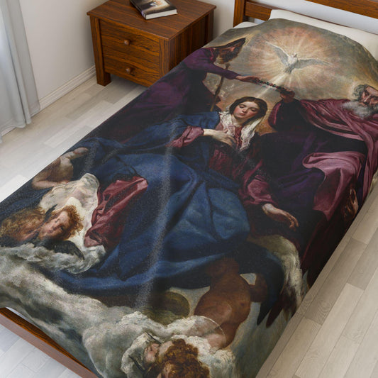 Coronation of Mary plush blanket — Catholic gift from Glory Be Gifts