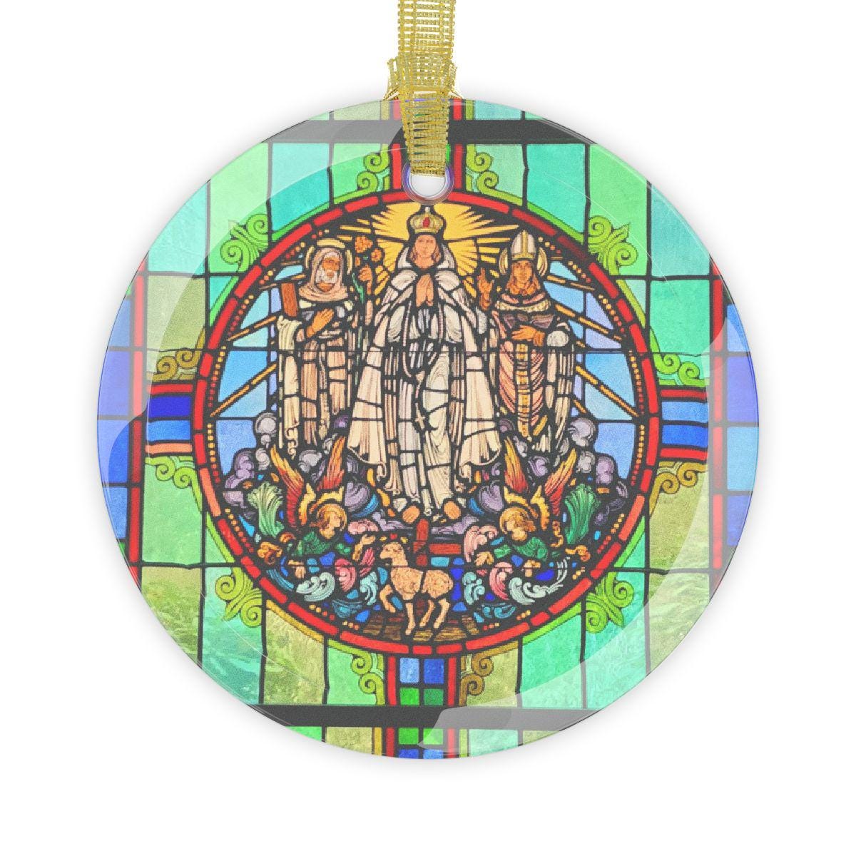 Our Lady of Knock Stained Glass Christmas Ornament