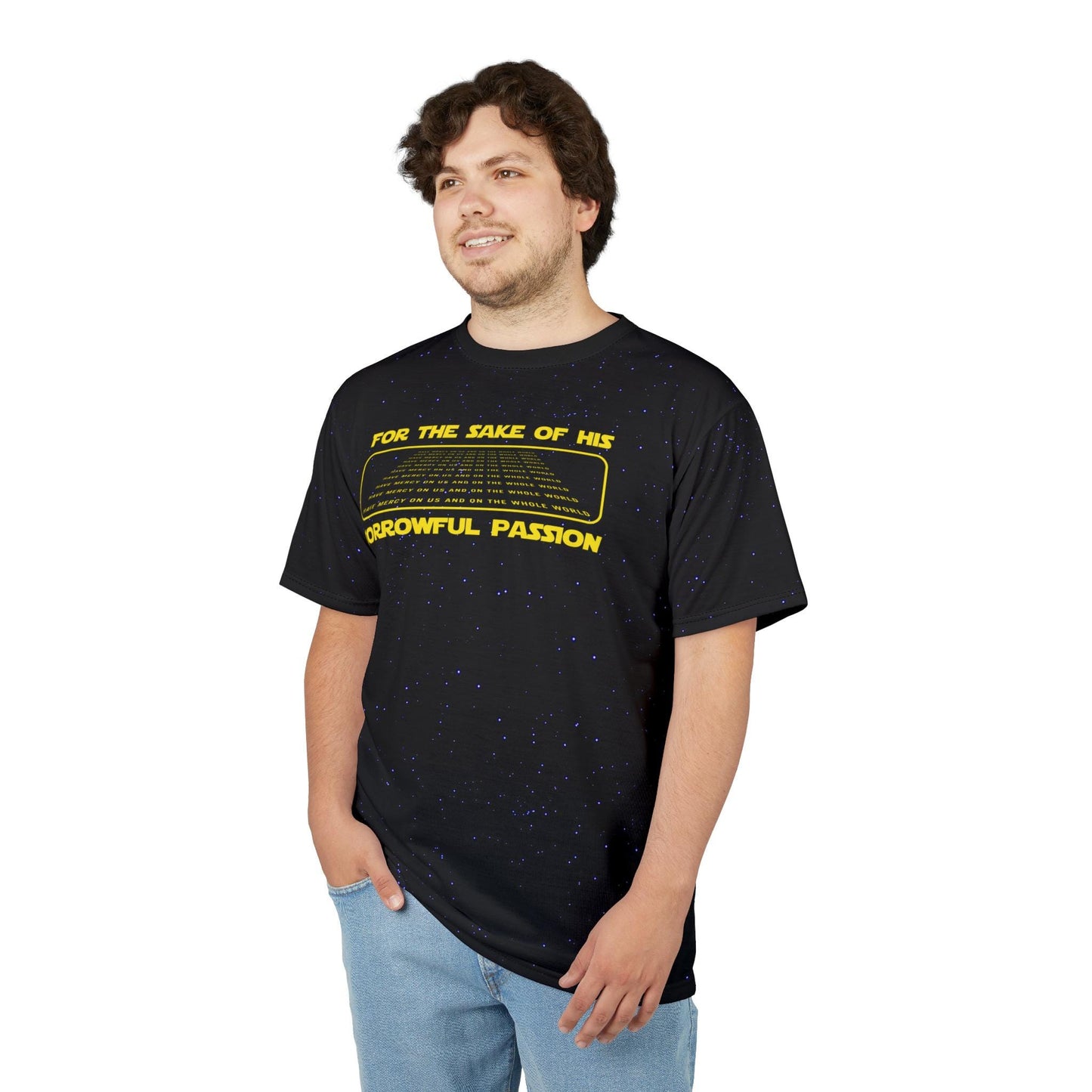 Divine Mercy Chaplet Catholic T-Shirt, Sci-Fi Design