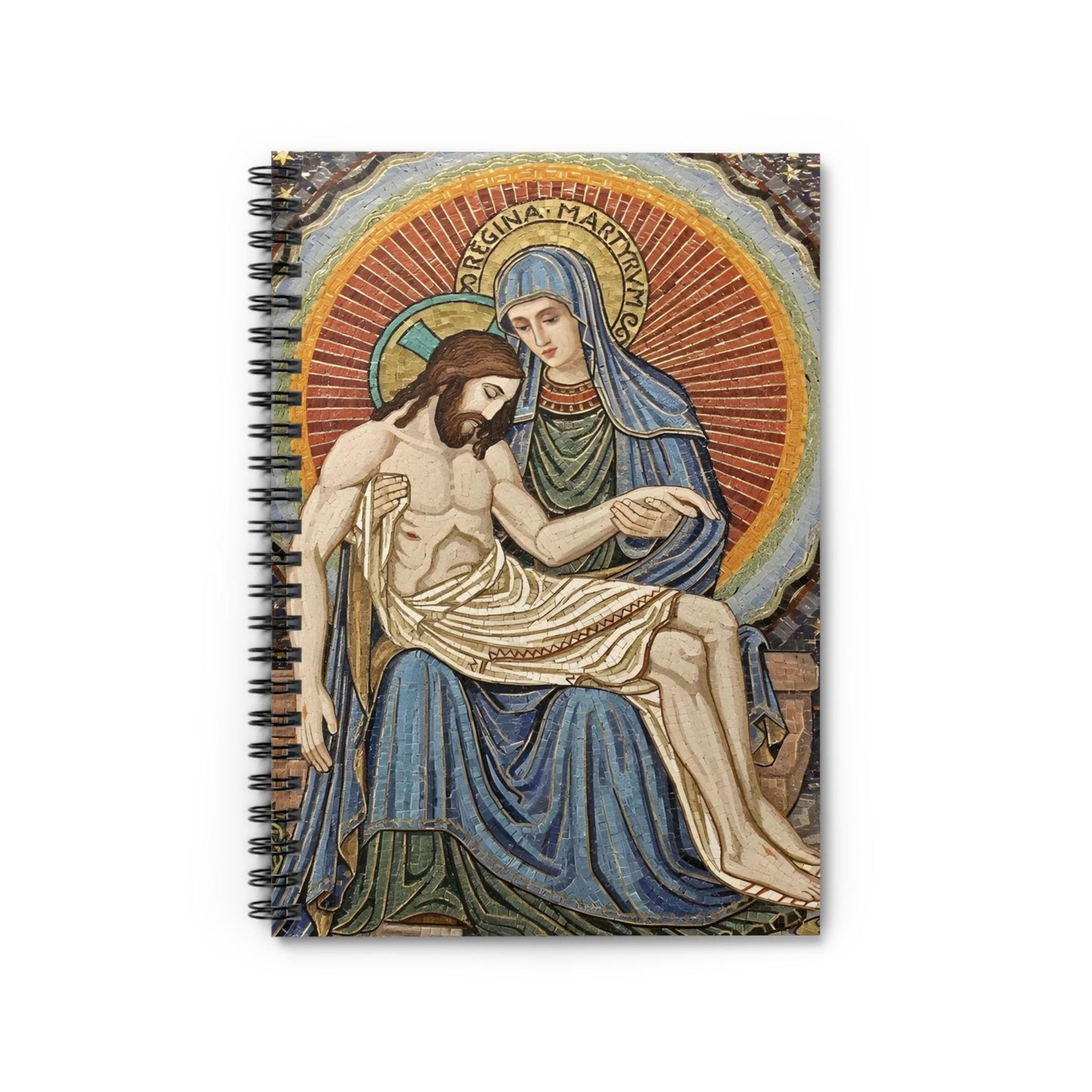 Religious Spiral Notebook | Pieta & Mary and Jesus Adoration Journal