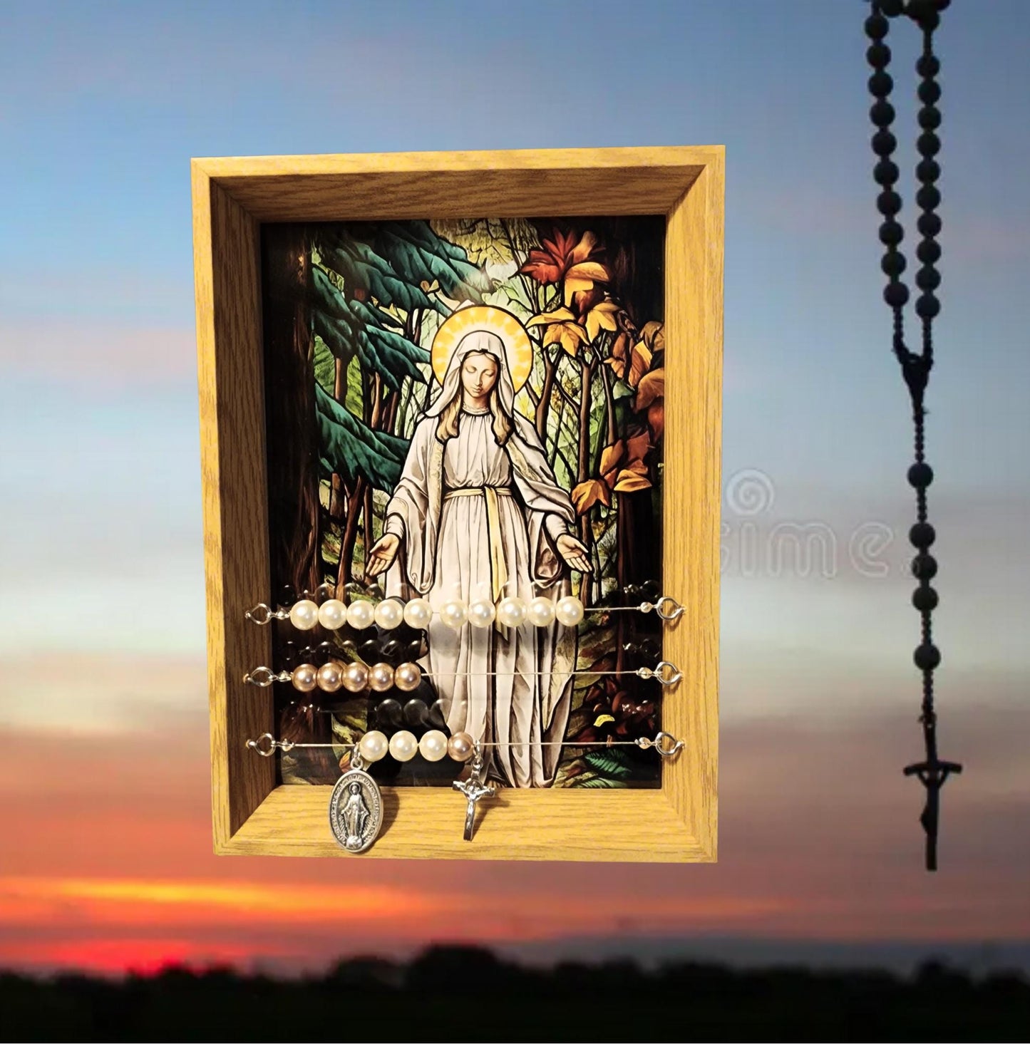 Catholic Wedding Gift Handmade Kitchen Rosary, Our Lady of Champion Lourdes Fatima Guadalupe, Abacus Rosary, Unique Catholic Couple Gift