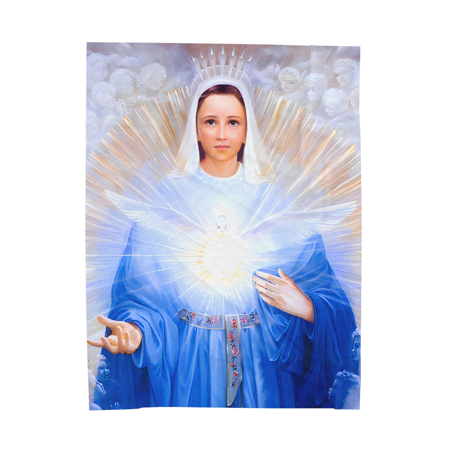 Mary Mother of the Eucharist Catholic Plush Blanket