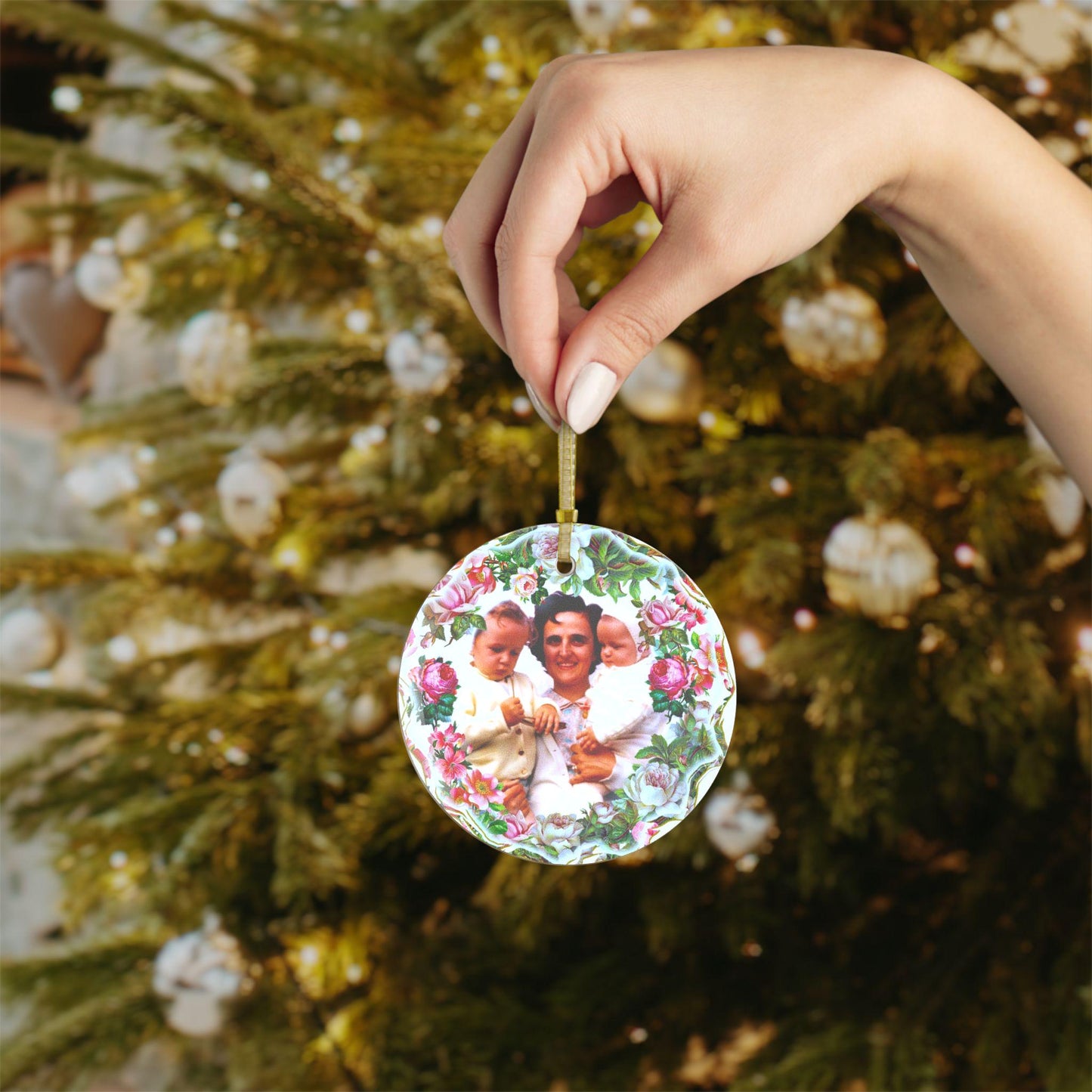 Saint Gianna Catholic Glass Christmas Ornament, Nurse Gift