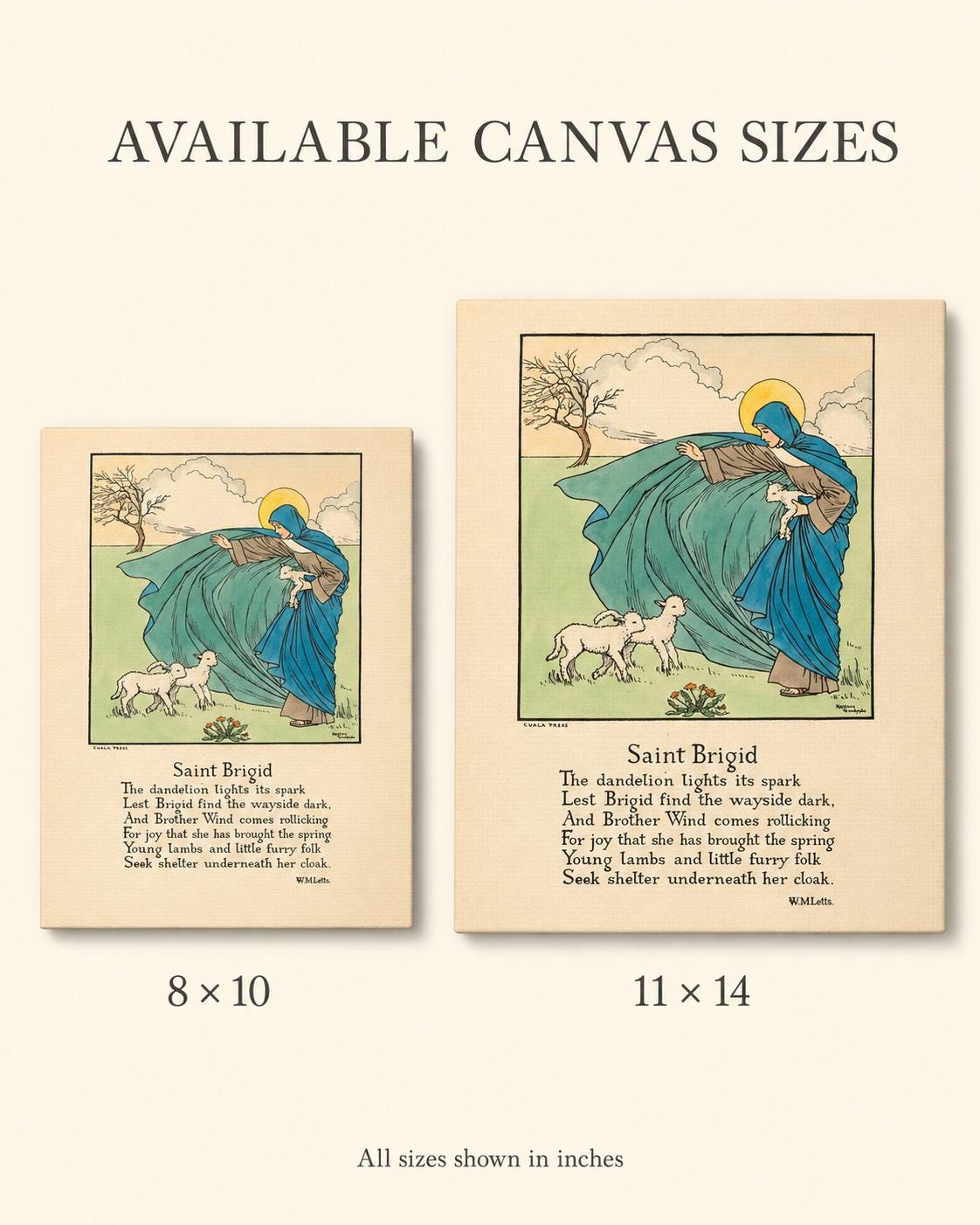 Saint Brigid Catholic Wall Art, Confirmation Gift