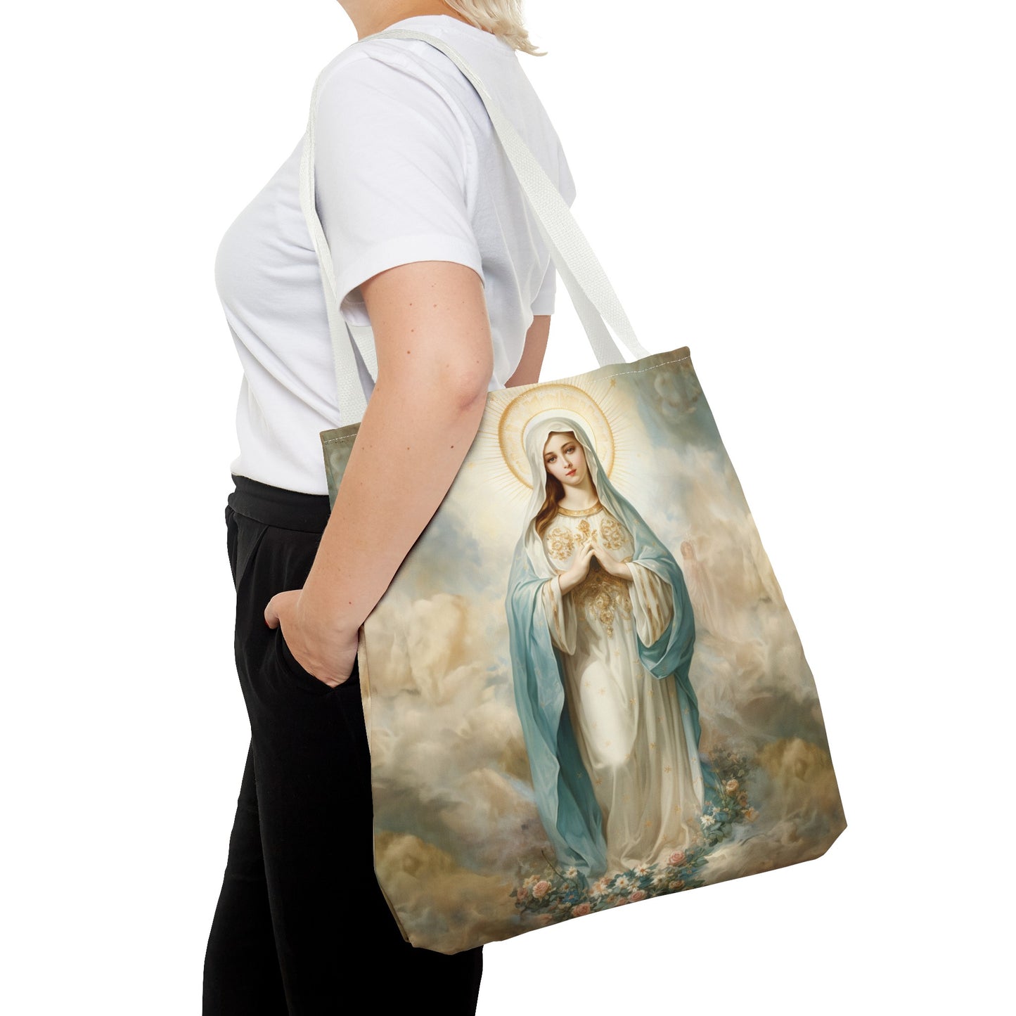 Immaculate Conception Tote Shoulder Bag, Religious gift Women, Church Bag, Queen of Heaven, mothers Day Gift, Picnic Bag