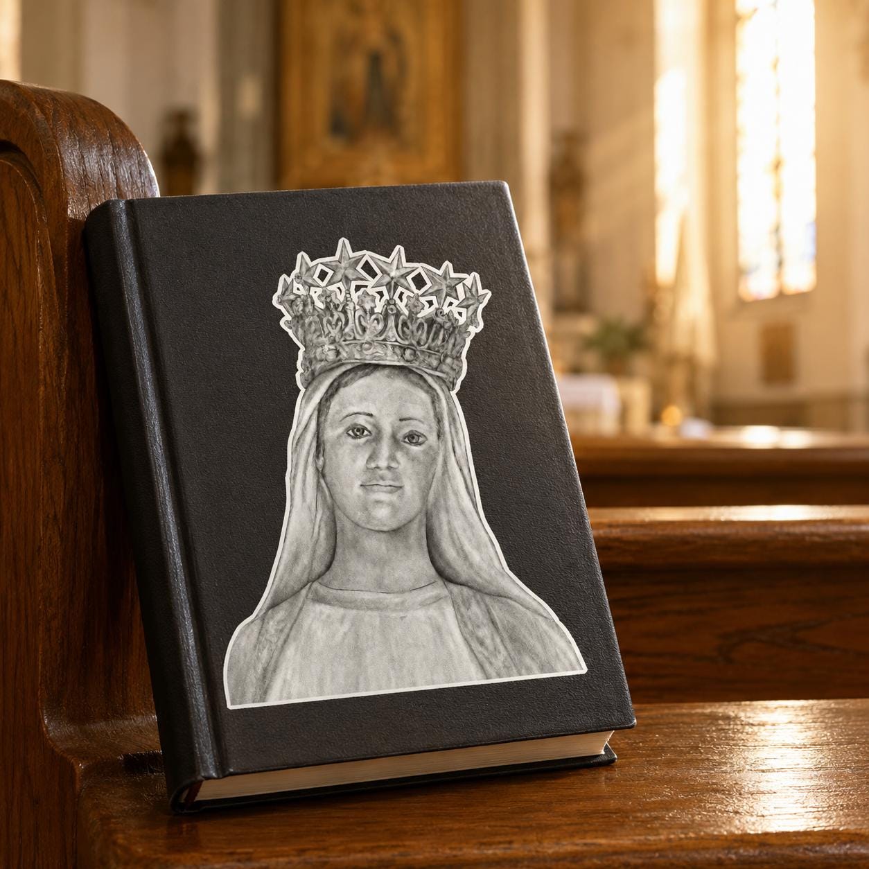 Our Lady of Champion sticker, Our Lady of Good Help Marian apparition art — Catholic gift from Glory Be Gifts – view 6