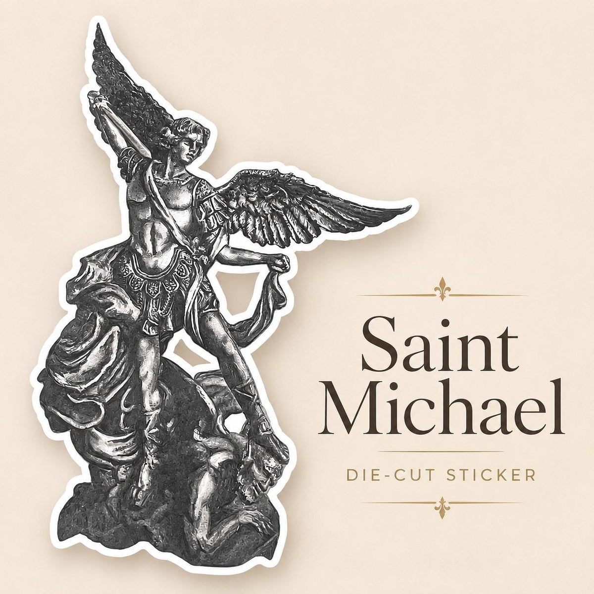 St Michael Archangel Die Cut Sticker, Catholic Faith Decal