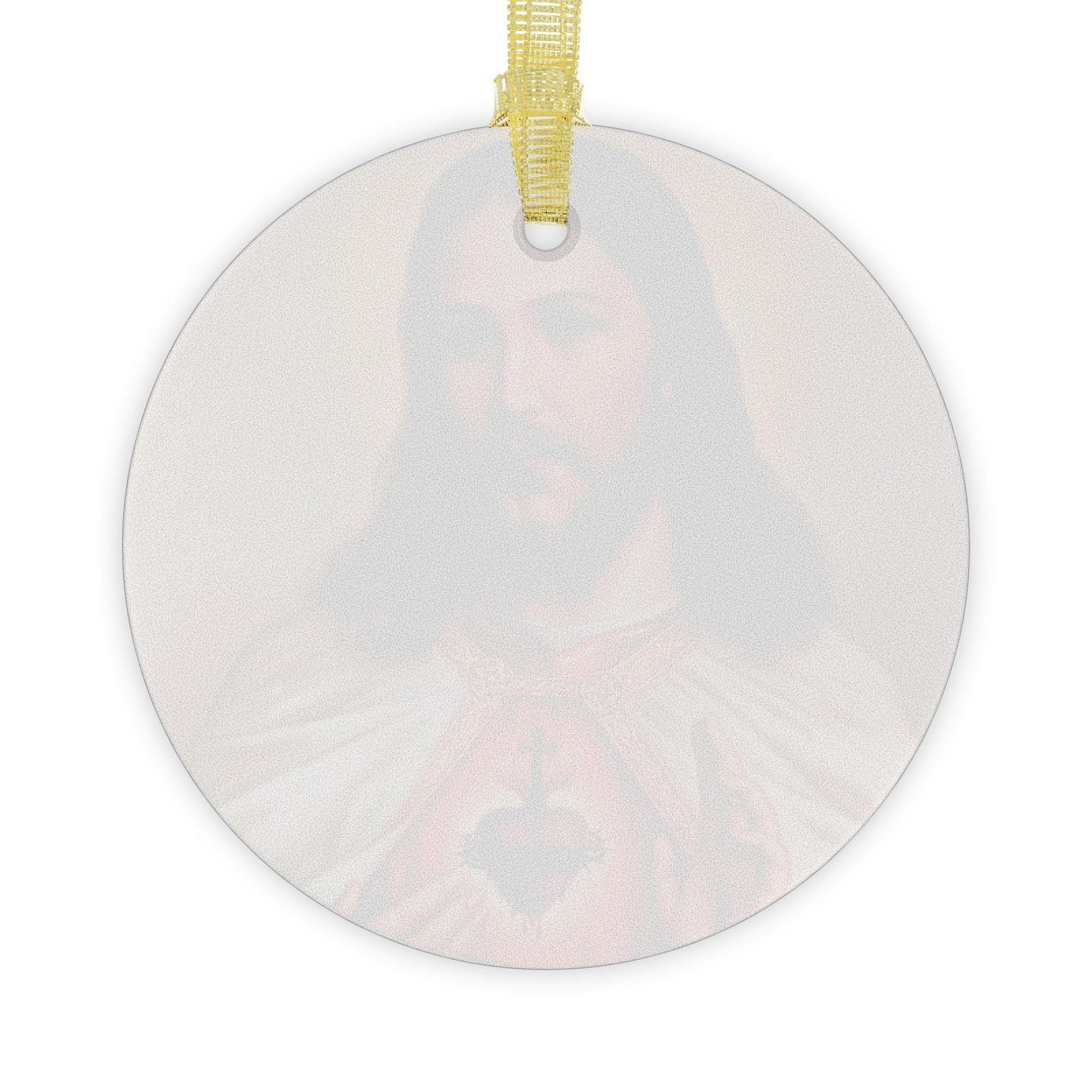 Sacred Heart of Jesus Catholic Glass Christmas Ornament,  Christmas Gift for Wife Mother Grandma Sister, Christ the King