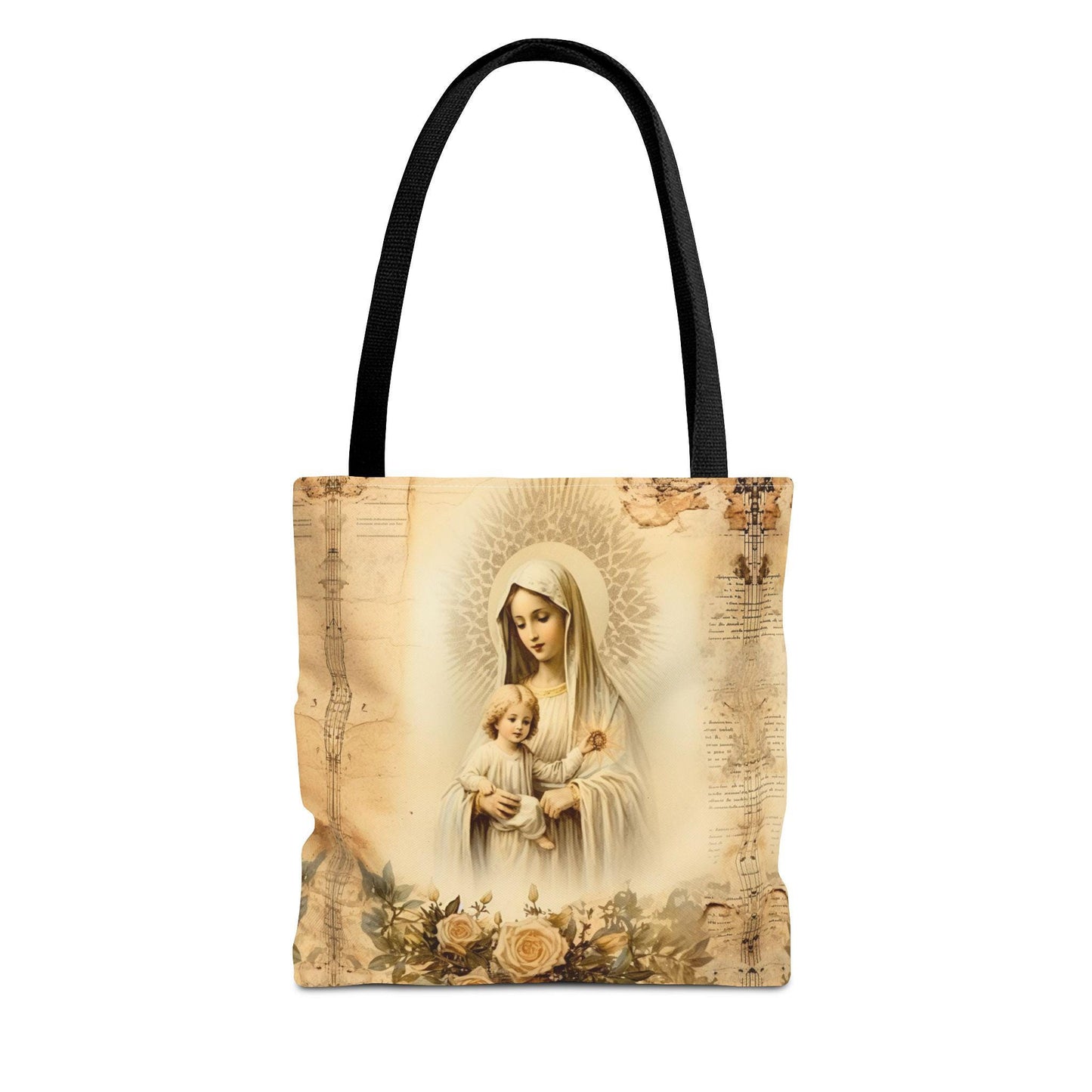 Virgin Mary Tote Bag, Catholic Gift for Women, Religious Shoulder Bag, Our Lady Canvas Tote, Christian Faith Gift, Church Bag for Her
