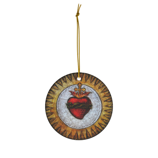 Sacred Heart of Jesus Ceramic Christmas Ornament
