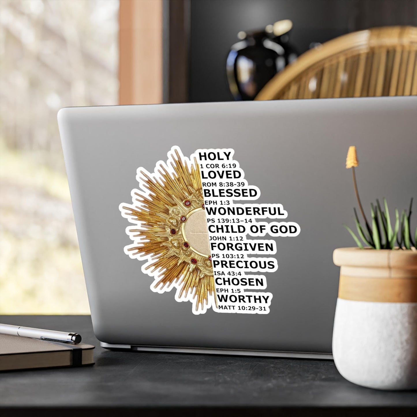 You Are Bible Verse Sticker, Catholic Monstrance Decal