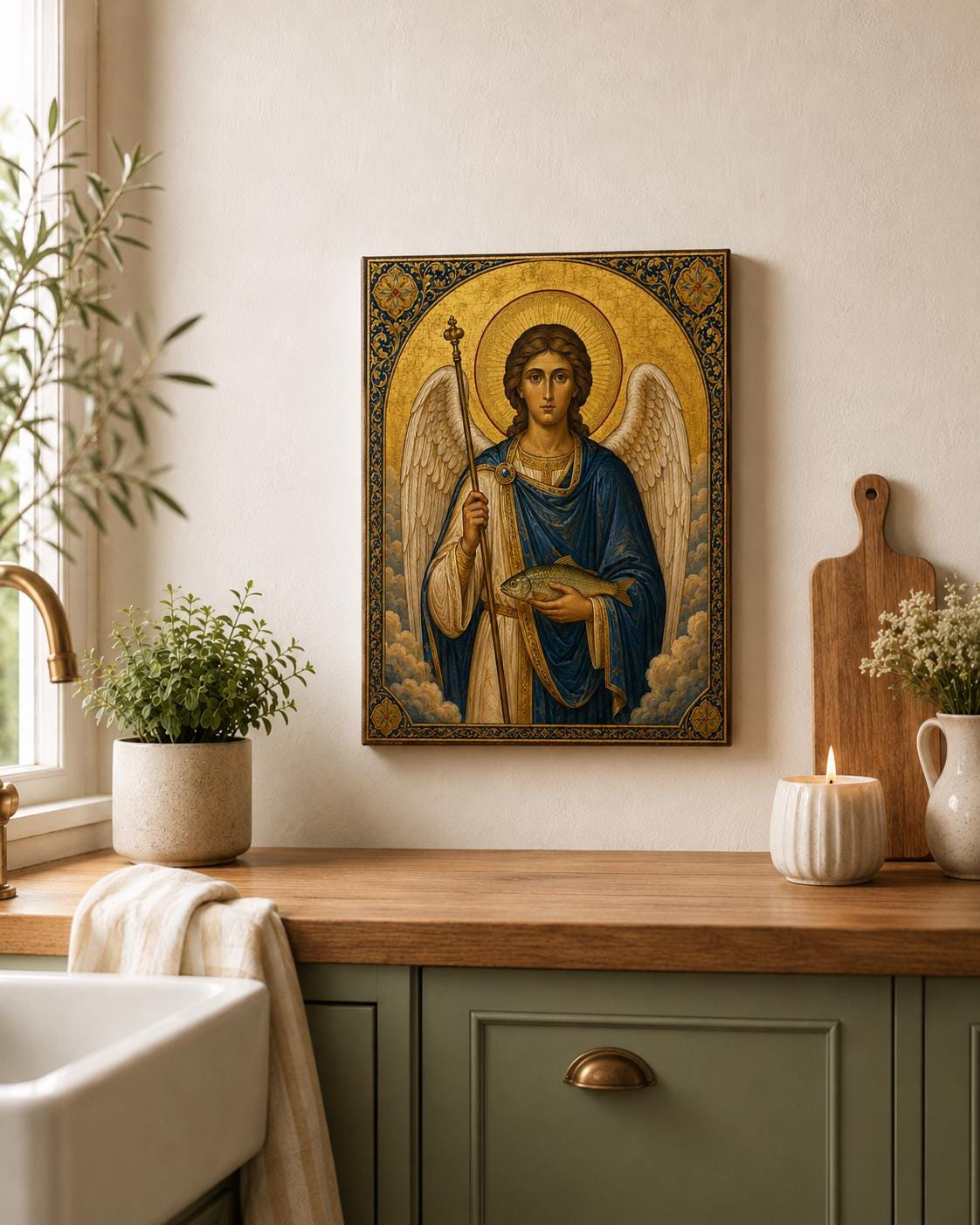 Four Archangels Canvas Wall Art Set, Catholic Icon Print