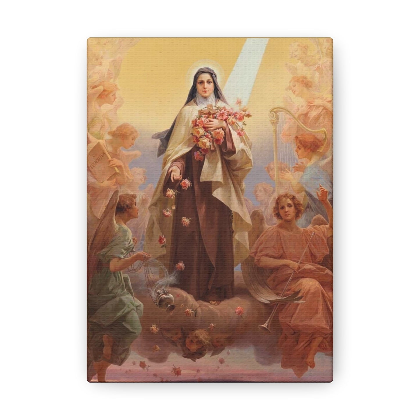 St. Thérèse of Lisieux The Little Flower Canvas Print, Catholic Saint Artwork for Christmas Gift.