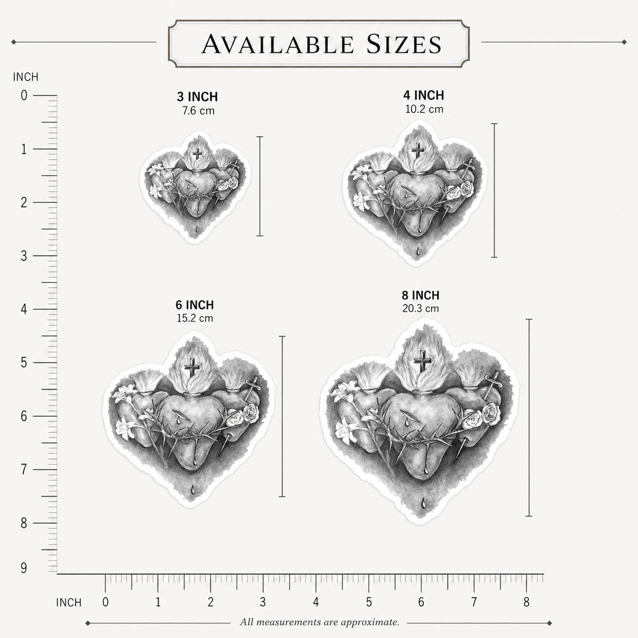 Three Hearts Sticker | Holy Family Sacred Art by Brian Kelliher