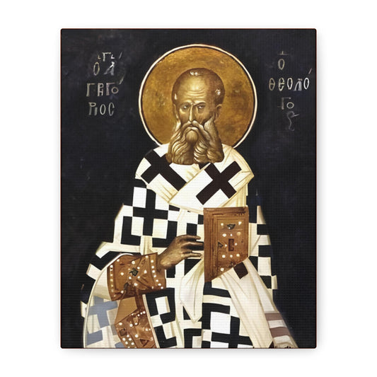 Saint Gregory Nazianzen Catholic Canvas Print Icon Gift, Religious Wall Art for prayer altar, confirmation gift