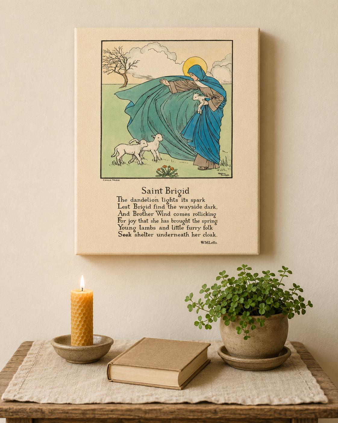 Saint Brigid Catholic Wall Art, Confirmation Gift