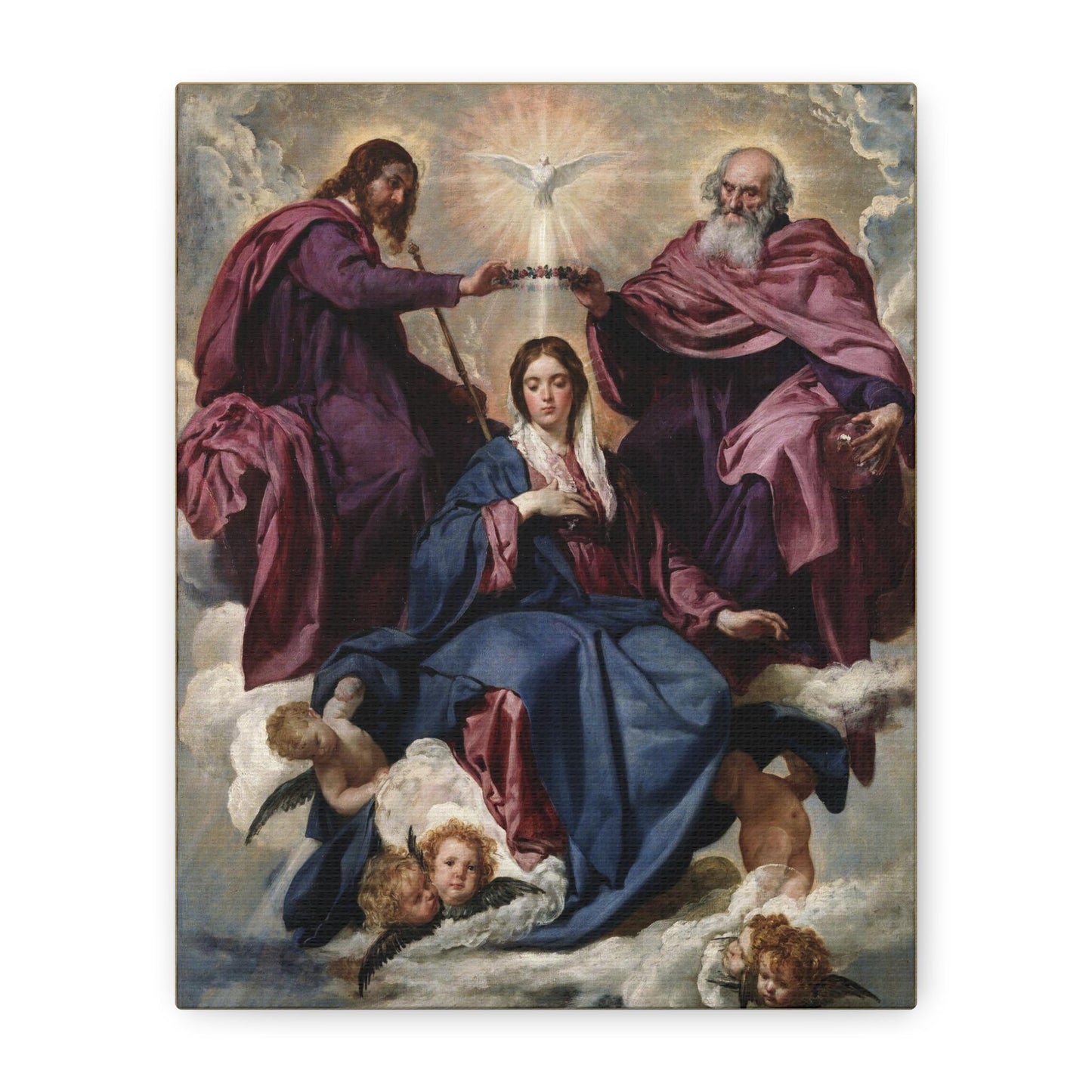 Coronation of Mary canvas print, Queen of Heaven prayer space art — Catholic gift from Glory Be Gifts – view 2