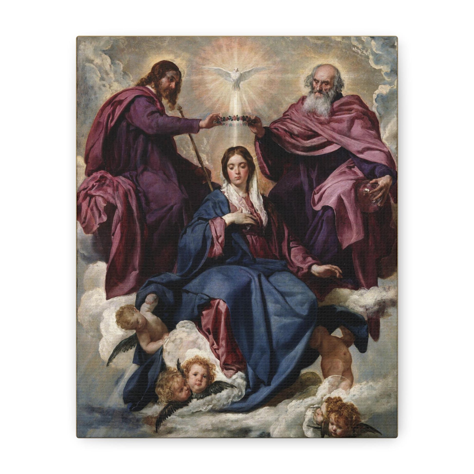 Coronation of Mary canvas print, Queen of Heaven prayer space art — Catholic gift from Glory Be Gifts – view 2
