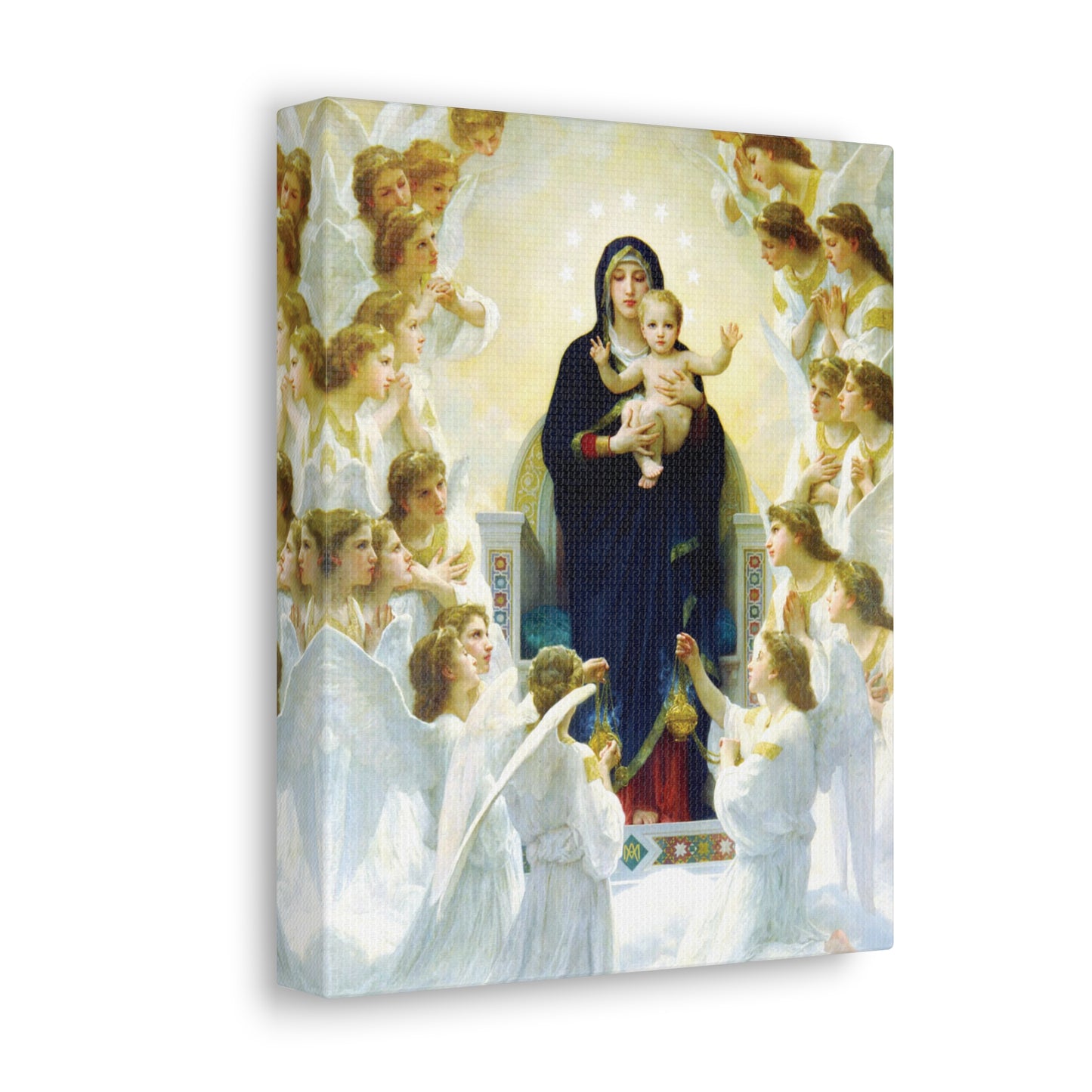 Our Lady Queen of the Angels Catholic Canvas for Prayer Altar Gift for Mothers Day