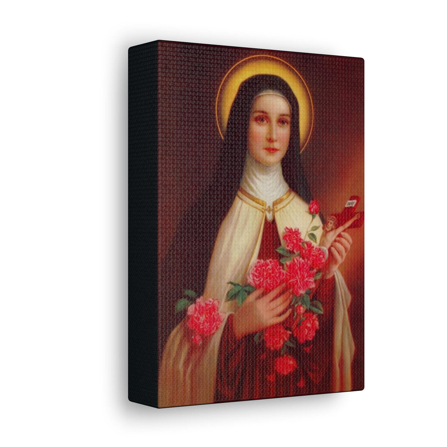 8x10 St Therese Catholic Canvas - Saint Thérèse of Lisieux - Confirmation wall art, Home Décor, Gift for Catholic, Inspirational Artwork