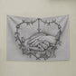 Personalized Wedding Tapestry – Catholic Rosary Heart Wall Art