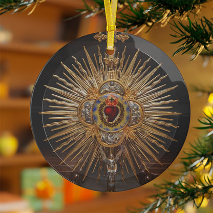 Sacred Heart of Jesus Monstrance Glass Ornament
