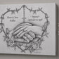 Personalized wedding canvas print, rosary heart and praying hands sacred art — Catholic gift from Glory Be Gifts – view 8