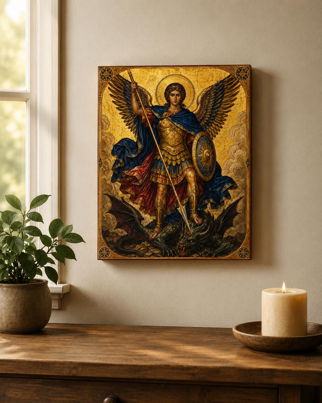 Four Archangels Canvas Wall Art Set, Catholic Icon Print