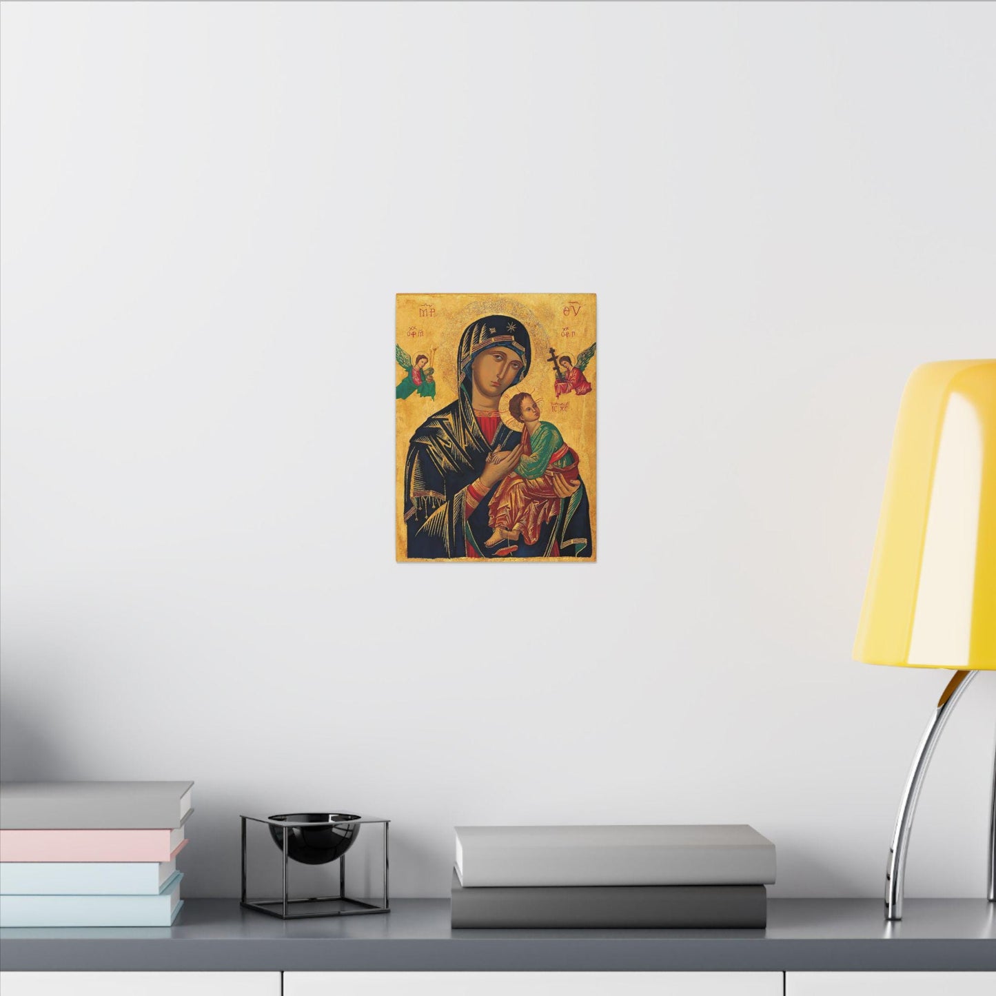 Our Lady of Perpetual Help Canvas Stretched Matte Religious Wall Art | Catholic Christmas