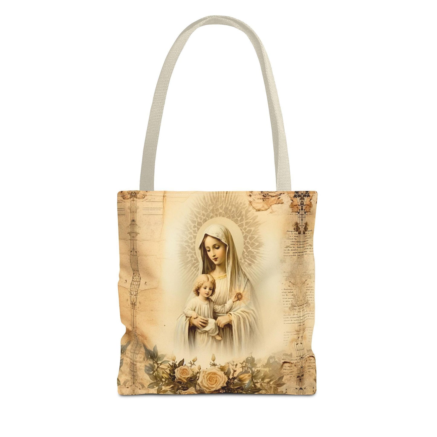 Virgin Mary Tote Bag, Catholic Gift for Women, Religious Shoulder Bag, Our Lady Canvas Tote, Christian Faith Gift, Church Bag for Her
