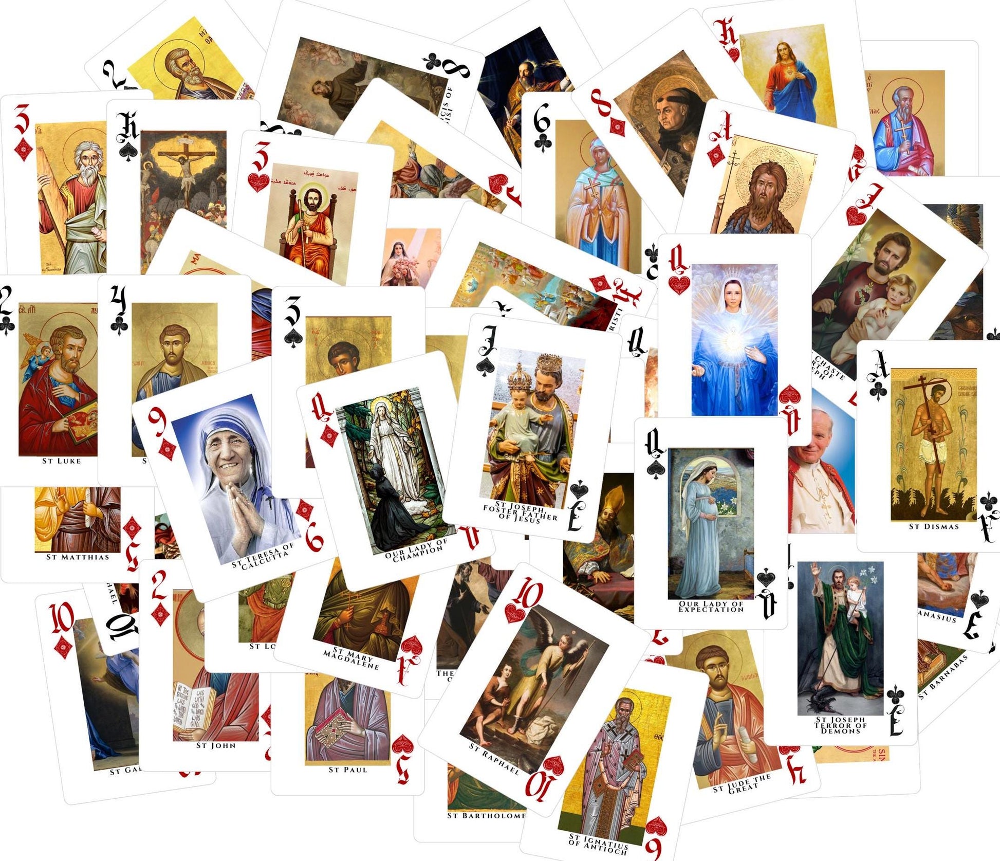 Our Lady playing cards deck featuring 52 unique Marian images — Catholic gift from Glory Be Gifts – view 3