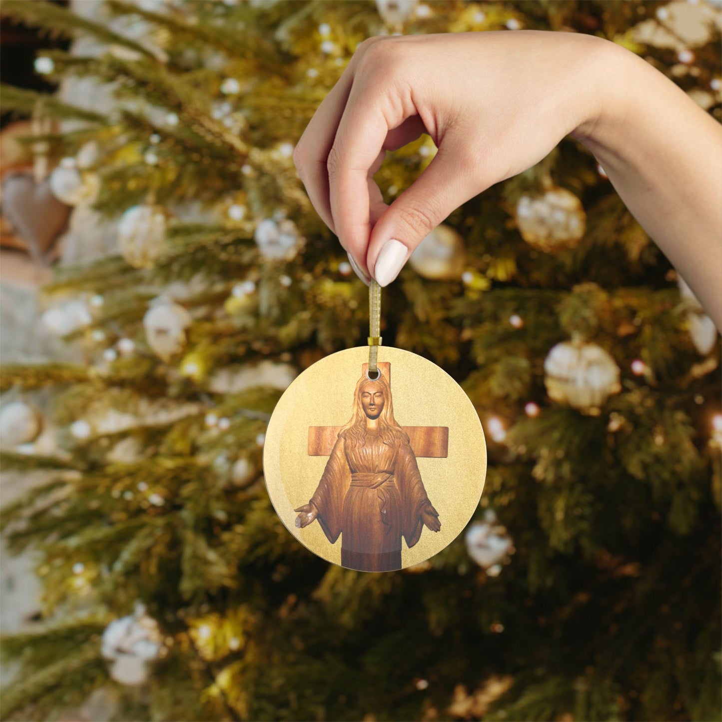 Our Lady of Akita Catholic Christmas Ornament