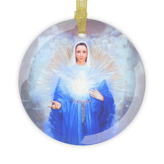 Mary Mother of the Eucharist Glass Ornament