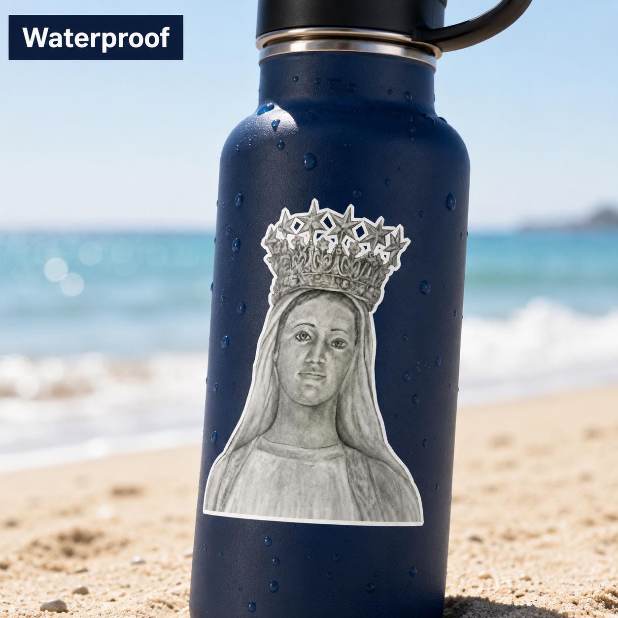 Our Lady of Champion sticker, Our Lady of Good Help Marian apparition art — Catholic gift from Glory Be Gifts – view 3