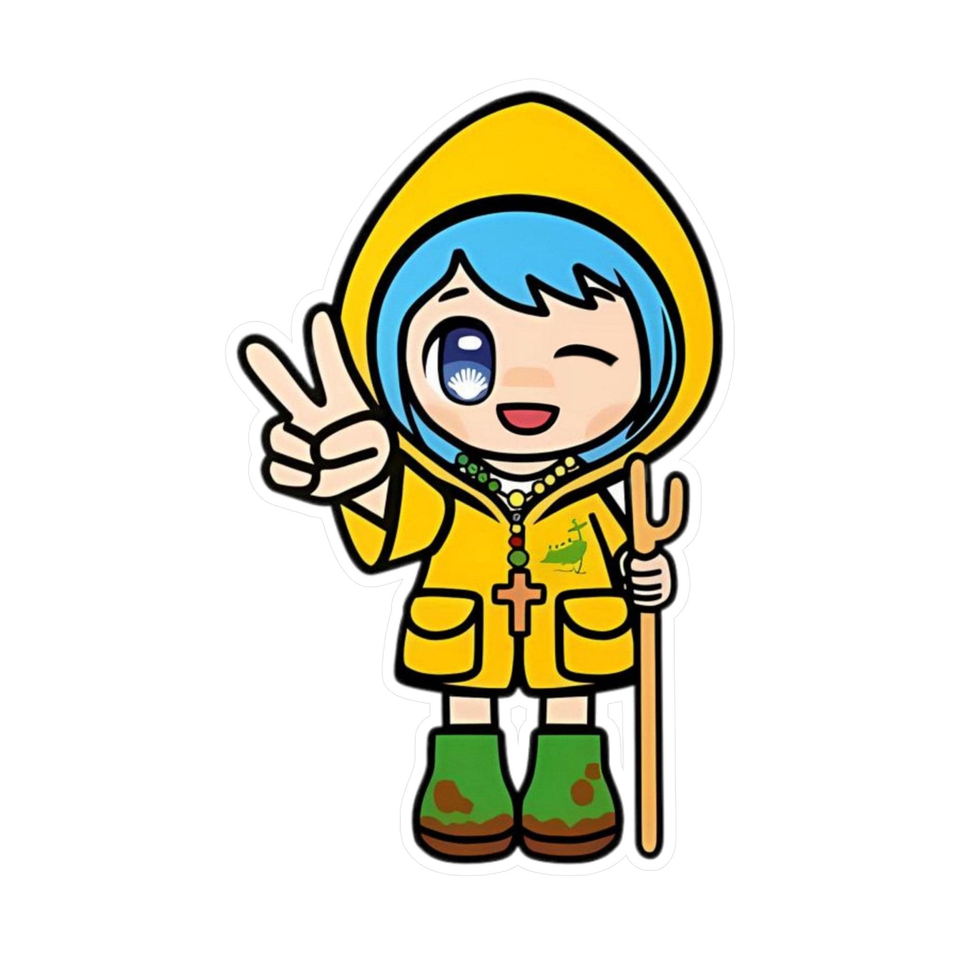 Luce winking Jubilee Year mascot sticker, waterproof vinyl decal — Catholic gift from Glory Be Gifts – view 2