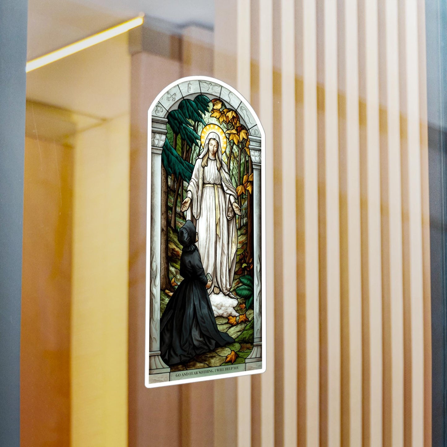 Our Lady of Champion Vinyl Sticker, Catholic Shrine Art