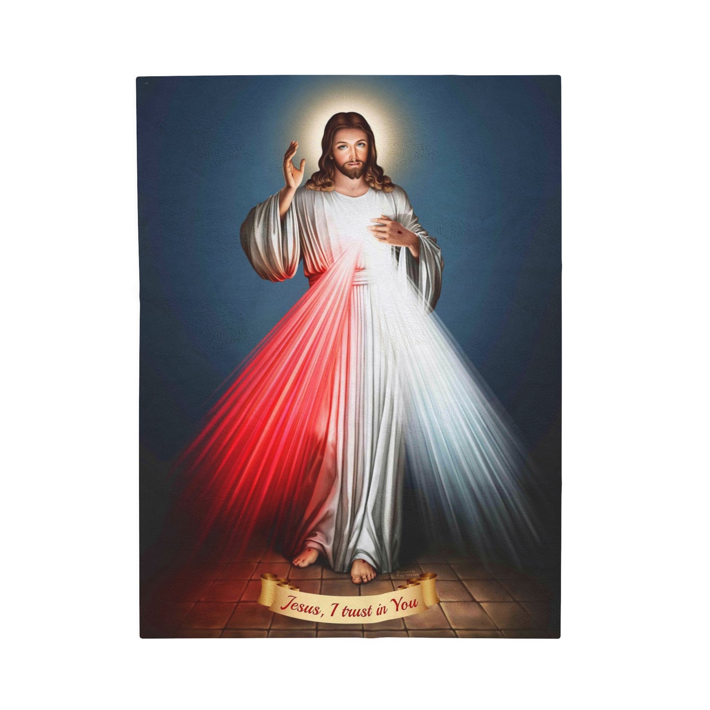 Divine Mercy Blankey, Religious Fuzzy Blankey, Catholic Blanket,