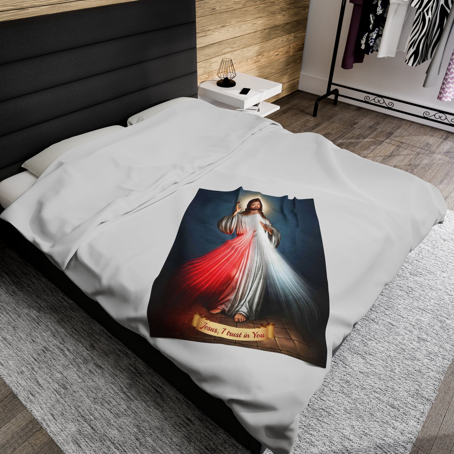 Divine Mercy Blankey, Religious Fuzzy Blankey, Catholic Blanket,