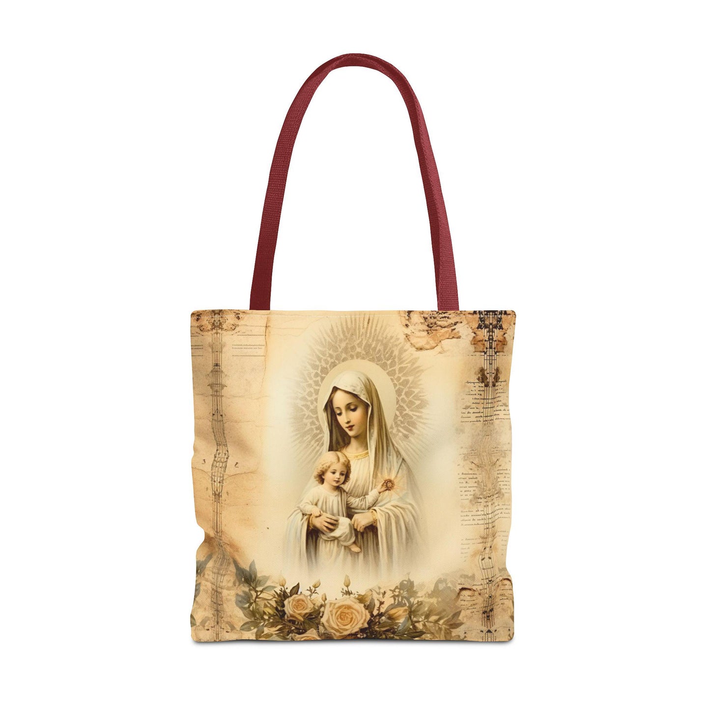 Virgin Mary Tote Bag, Catholic Gift for Women, Religious Shoulder Bag, Our Lady Canvas Tote, Christian Faith Gift, Church Bag for Her